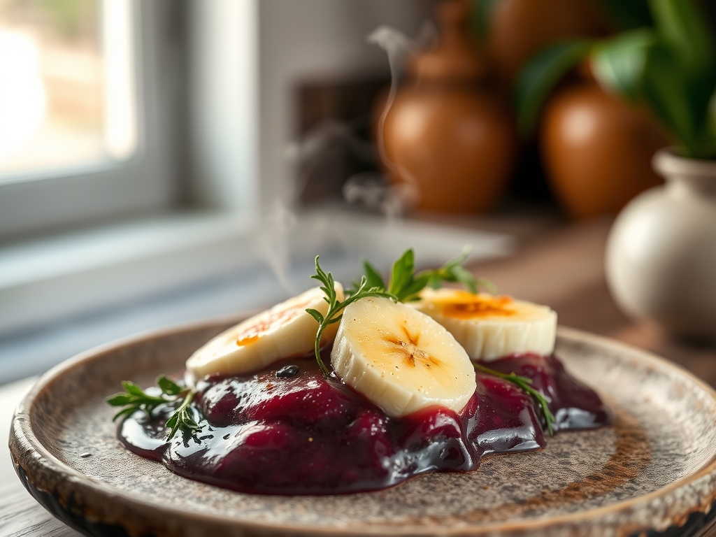 Batido de açaí com banana e mel