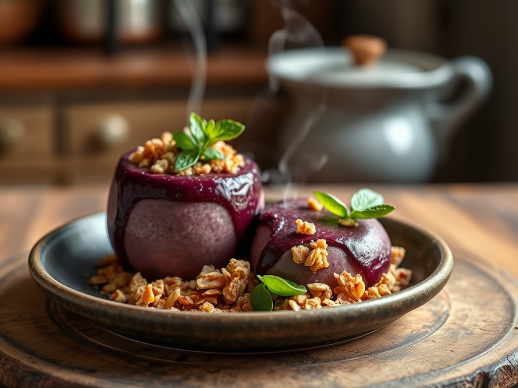 Batido de açaí e granola