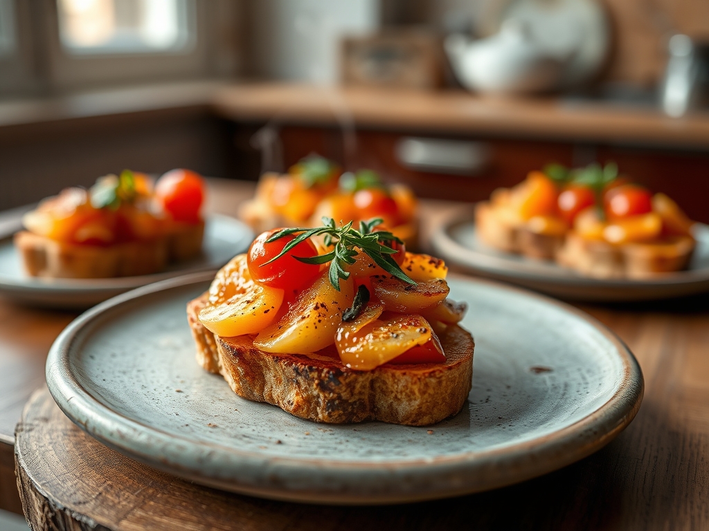 Bruschetta de berinjela roxa