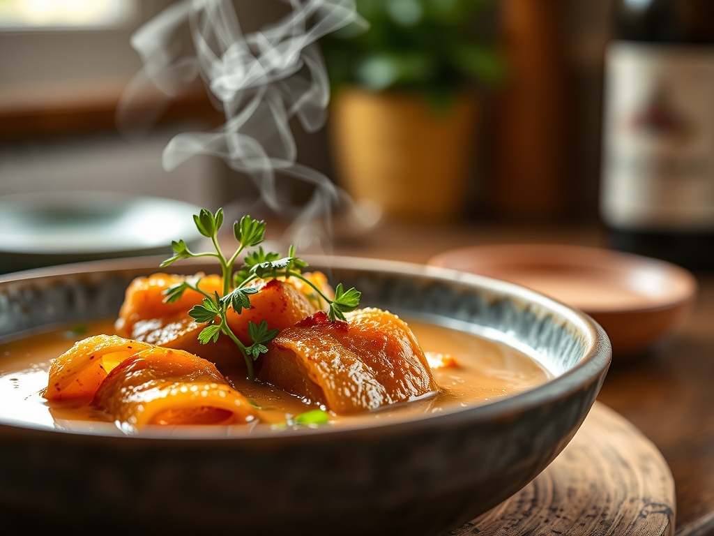 Caldo de cebola roxa e vinho