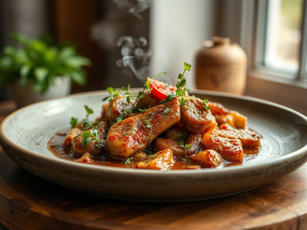 Massa com molho de beterraba