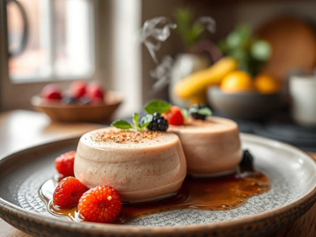 Mousse de frutos do bosque roxos