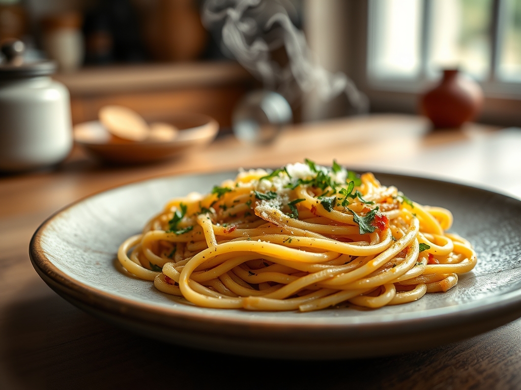 Pasta com molho de vinho e queijo