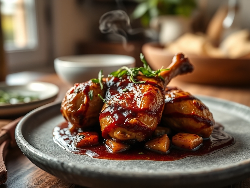 Pollo ao vinho tinto (Coq au Vin)