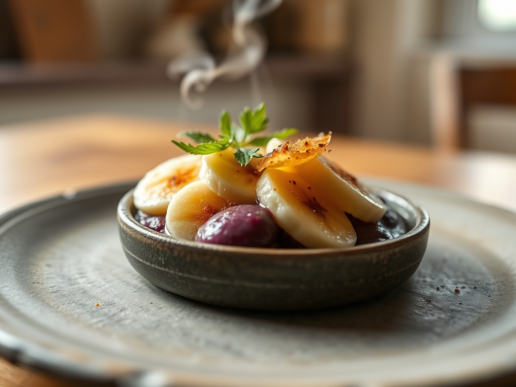 Pudim de açaí e banana
