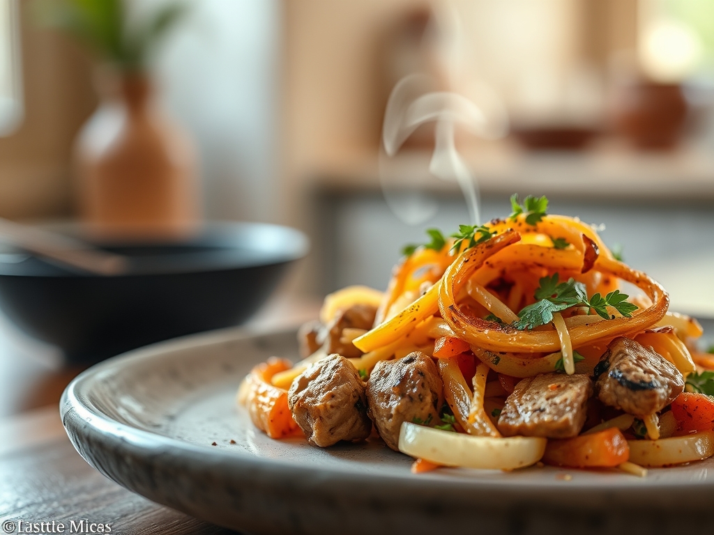 Salada de polvo com cebola roxa