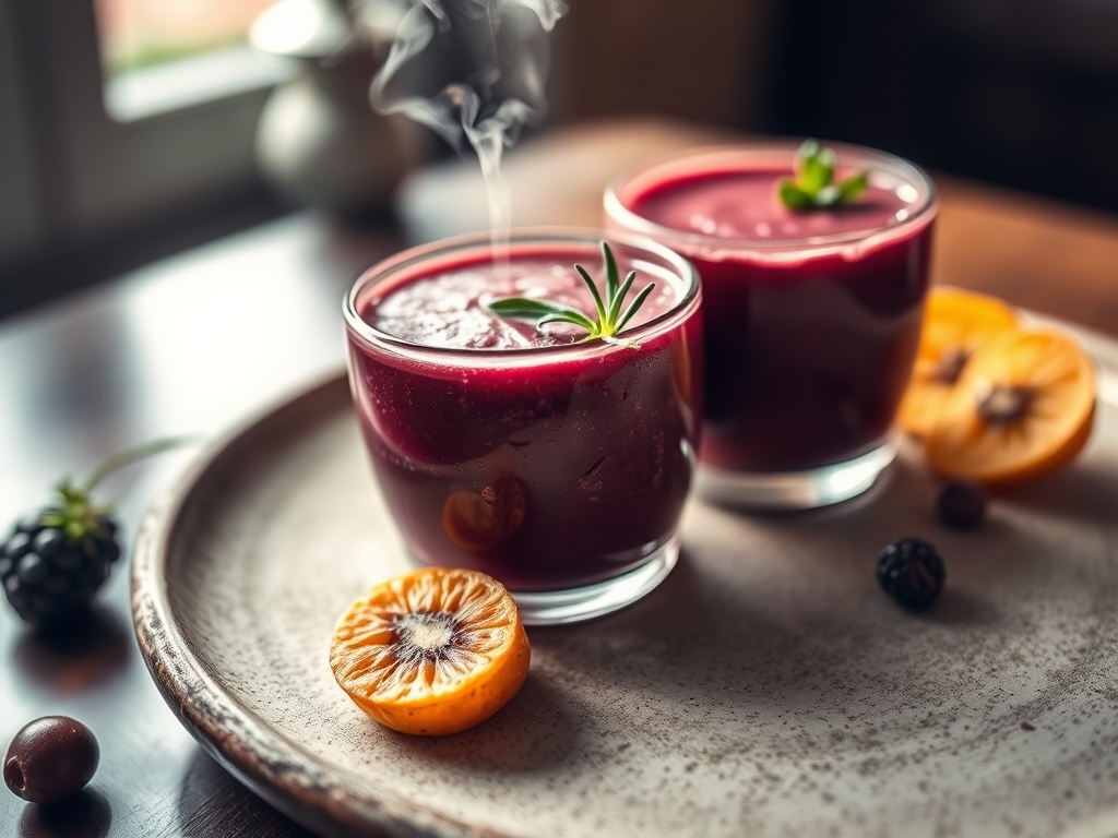 Smoothie de uva roxa e gengibre