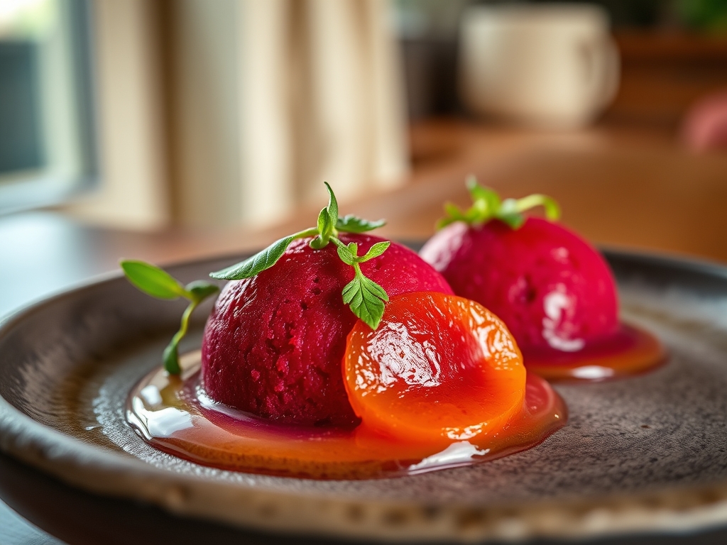 Sorbet de vinho tinto e canela