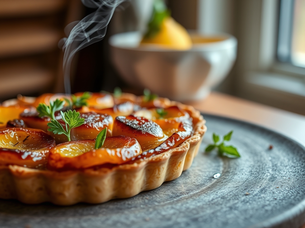 Tarte de ameixas roxas e mel